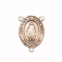 Our Lady of Good Help - .75" Oval - Gold Filled Centerpiece